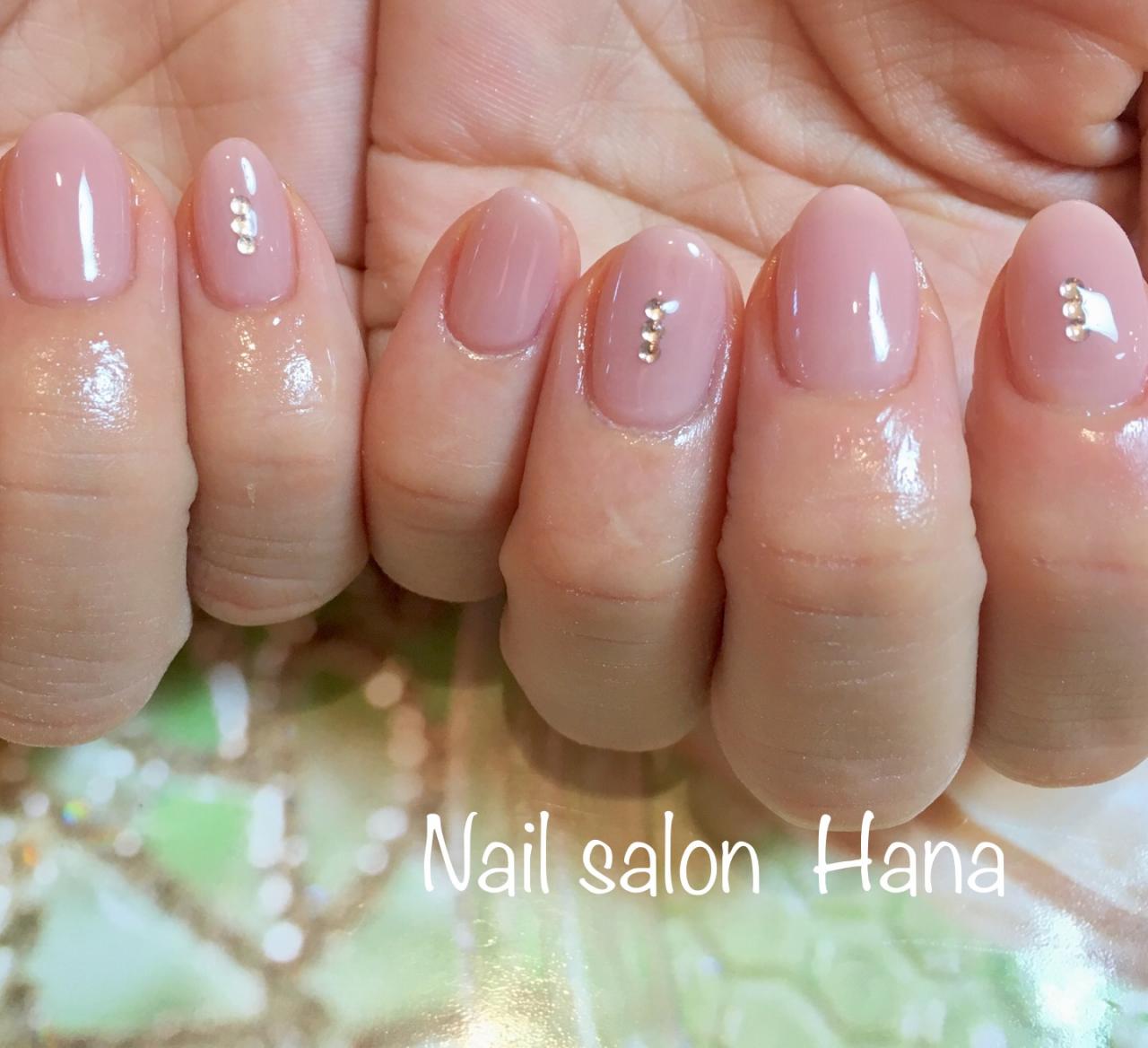 ピンクベージュ ワンカラー Nail Salon Hana