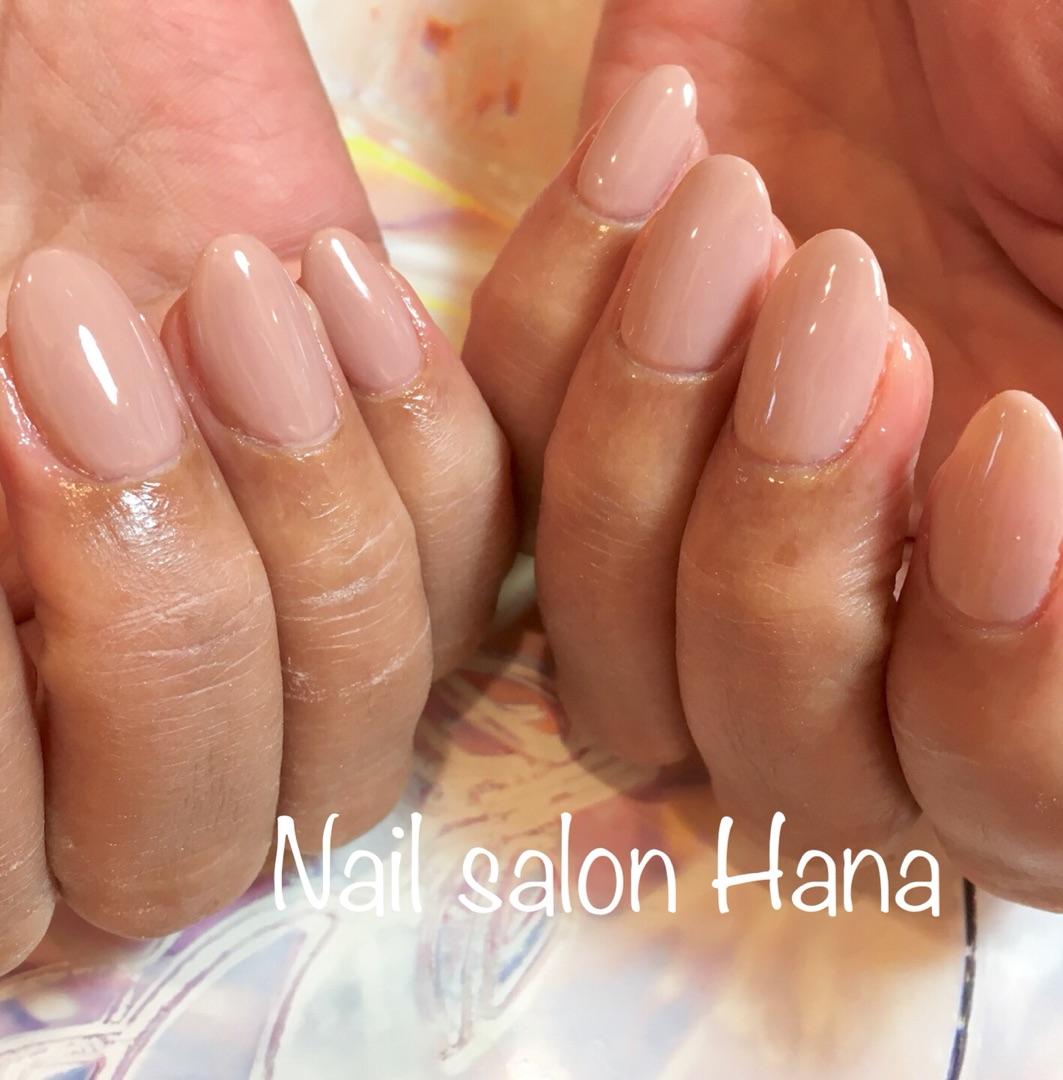 ピンクベージュ ワンカラー Nail Salon Hana